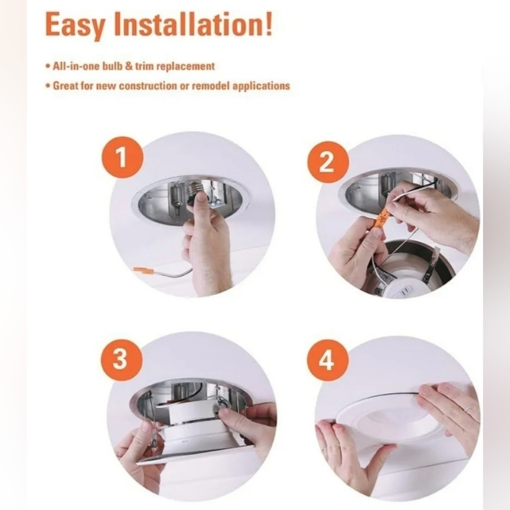Halo Adjustable Baffle Downlight with Dim-to-Warm 5"/6" Bulb & Trim Replacement - Picture 4 of 5